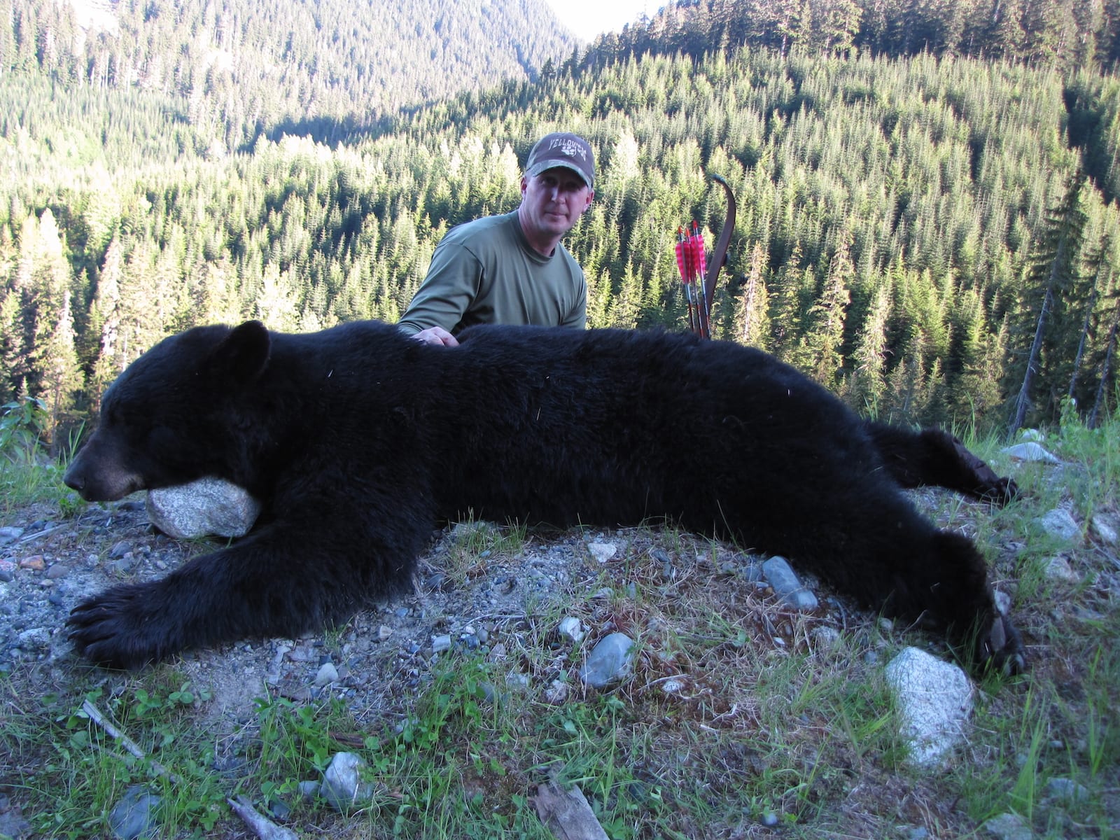 Picture of huge black bear shot while on lodge bear hunt near Alaska.