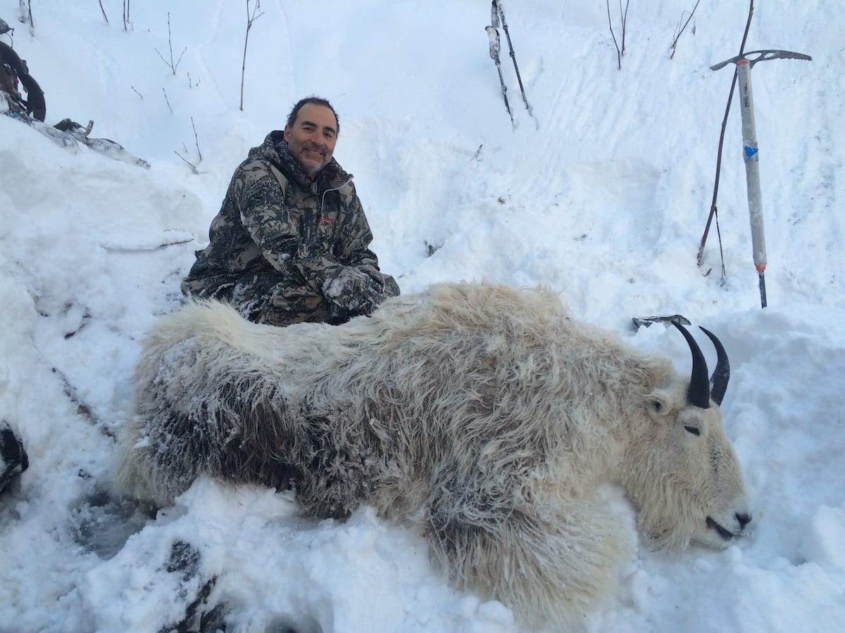 BC Coastal Mountain Goat Hunt featuring the West Coast Mountains in the background.